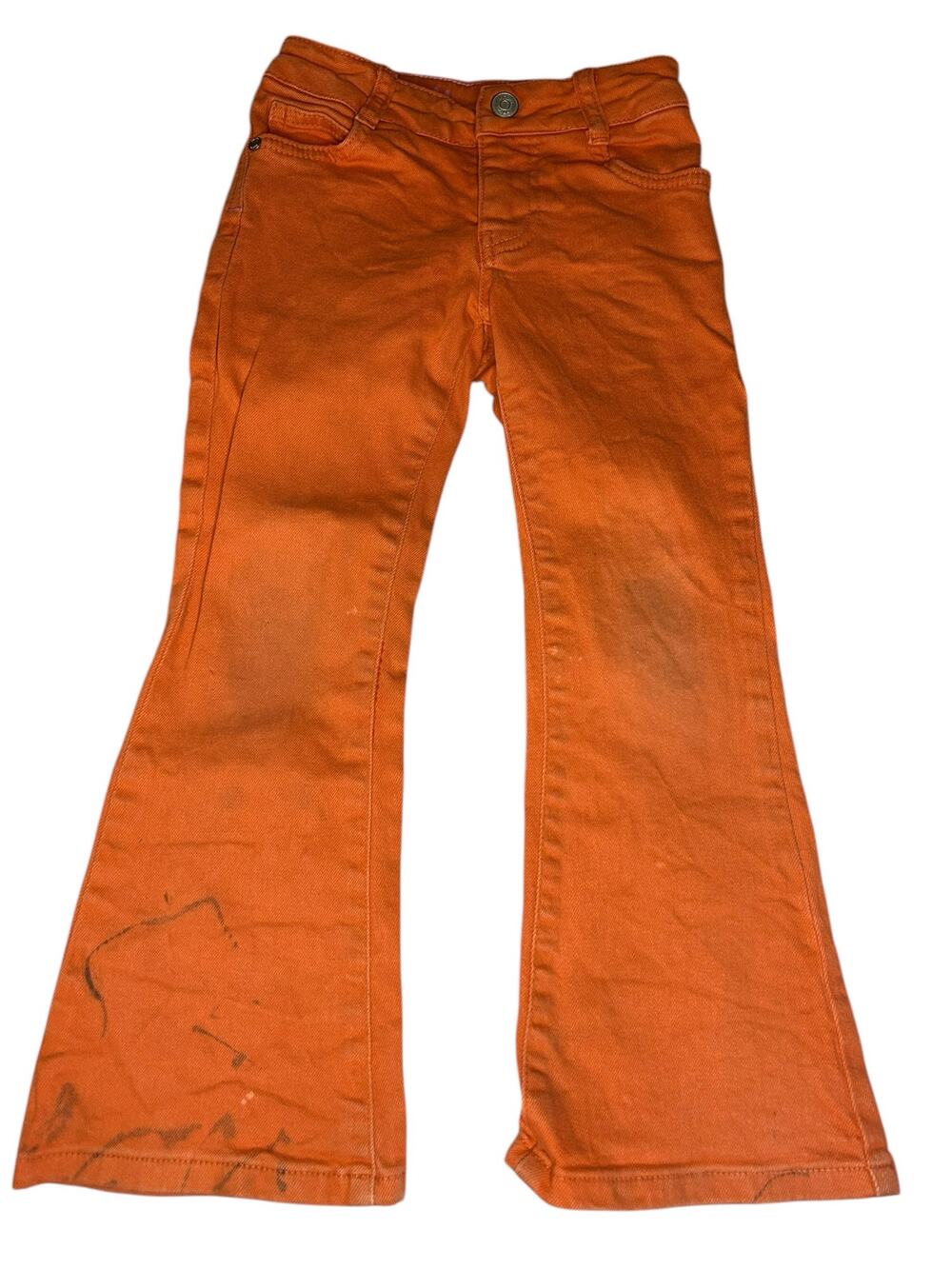 Mini Boden orange flare pants size 5